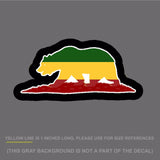 Cali Bear Rasta California Bear 420 Vinyl Sticker Decal 5" Inches Long - Model: 8825 - OwnTheAvenue