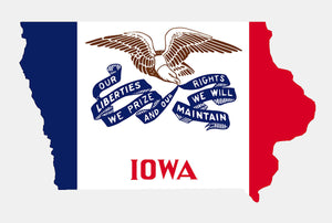 Iowa IA State Outline Flag Vinyl Sticker - OwnTheAvenue