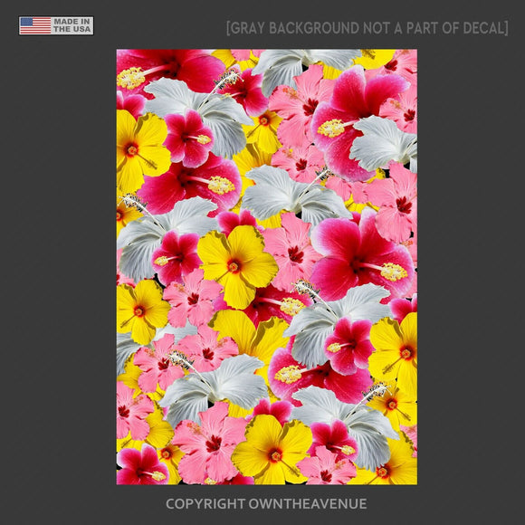 Hawaiian Hibiscus Flowers Pattern Sticker Bomb Wrap Sheet - OwnTheAvenue