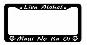 Live Aloha Hawaii Hawaiin Black License Plate Frame - OwnTheAvenue