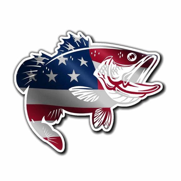 5 USA Marlin Fish Flag Sticker American Fishing Car Vehicle Window Bumper  Decal