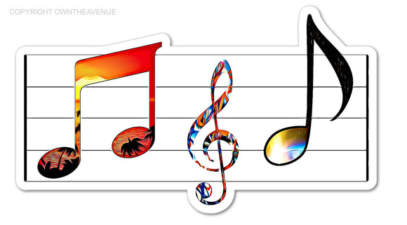 Music Notes Graffiti Galaxy Beach Sunset Car Truck Bumper Vinyl Sticker Decal 4