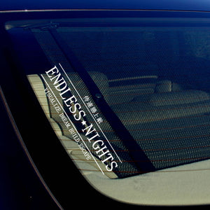 Endless Nights Japanese Decal Sticker Windshield Lowered JDM Drift 19" Inches - OwnTheAvenue