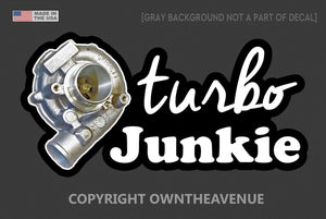 Turbo Junkie JDM Racing Drifting Race Drift Funny Drag Vinyl Sticker Decal 5" - OwnTheAvenue