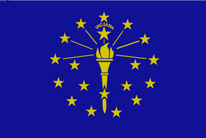 Indiana IN Flag Vinyl Sticker Choose Size - OwnTheAvenue