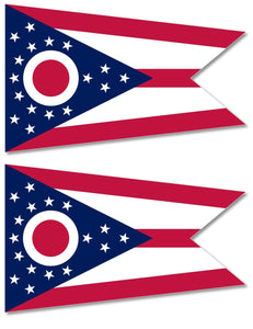 x2 Ohio OH State Flag Car Truck Window Bumper Laptop Cup Cooler Sticker Decal 4" - OwnTheAvenue