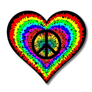 Hippie Peace Sign Logo Sticker Decal Love Hippie Symbol Car Bumper Window TieDye - OwnTheAvenue