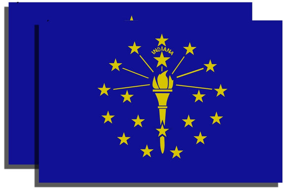 Indiana IN Flag Vinyl Stickers - 2 Pack - OwnTheAvenue