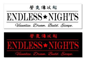 Endless Nights JDM Vinyl Sticker Decal Pack Lot of 2 Drifting Racing 7" VREDNOG - OwnTheAvenue