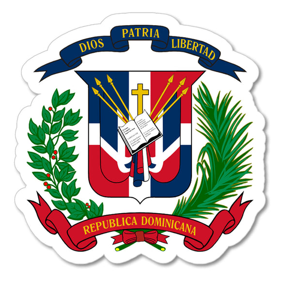 Dominican Coat of Arms Dominican Republic Flag DOM DO Vinyl Sticker Decal 4