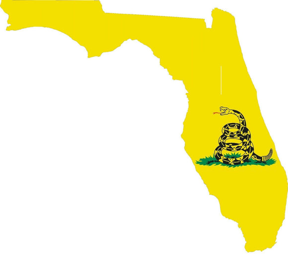 Florida FL State Outline Gadsden Flag Vinyl Sticker